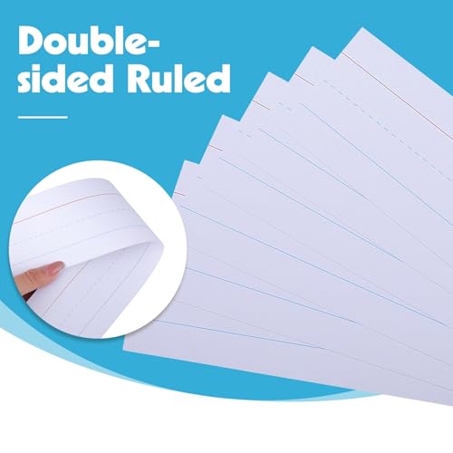 120Pcs Teacher Sentence Strips 3” x 24” Cardstock Double-Sided Ruled Lines Classroom Learning Tool