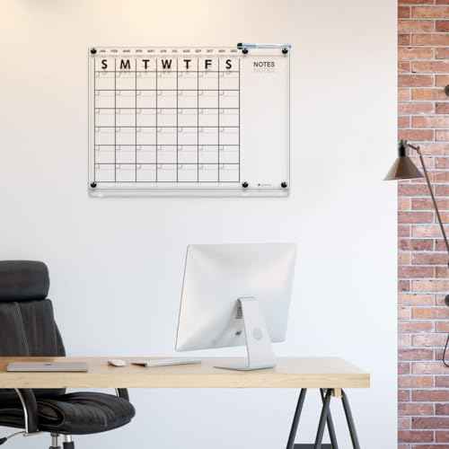 Acrylic Dry Erase Calendar for Wall 23¡±x16¡° Clear Acrylic Wall Calendar White Board Calendar Home Office