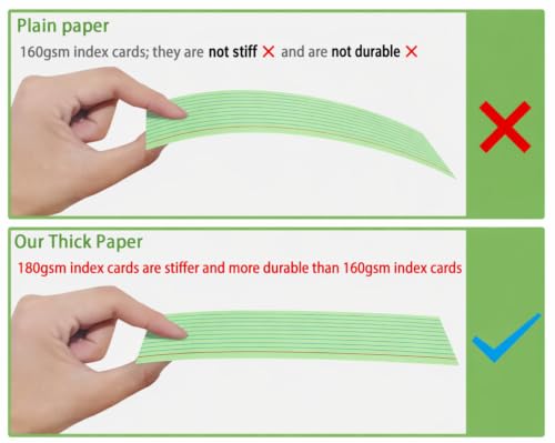 YIZUUN Multi-Color 3x5 Index Cards 200 Sheets Heavy 180gsm Flash Cards for Studying