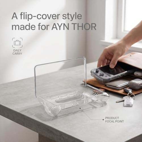 Black Transparent TPU Case for AYN Thor Handheld Console Shockproof & Scratch-Resistant