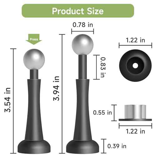 6PCS Magnetic Door Stop Aluminum Door Stoppers for Wall, Magnetic Door Catch with Adhesive Stick & Screws, Door Holder to Keep Door Open