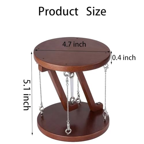 Tensegrity Table Toy - Solid Wood Desk Ornament with Stainless Steel Chain