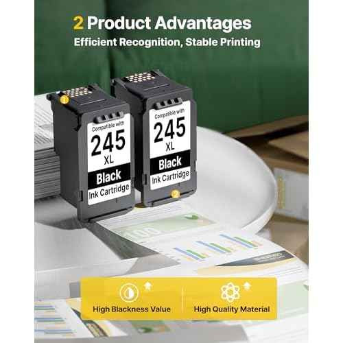 245XL Ink Cartridge Replacement for Canon 245XL Black Ink PG-245XL 245 XL PG-243 243XL for Pixma TR4520 TR4527 MX492 MX490 MG2522 MG2525 MG2920 TS202 TS302 TS3320 TS3322 MG2420 IP2820 (2 Black)