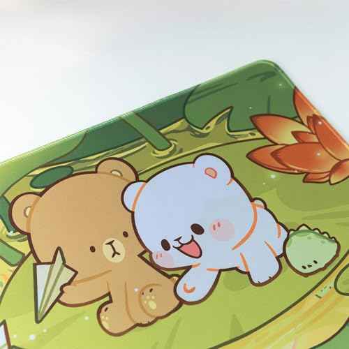 Pond Adventure Desk Mat Authentic Milkmochabear Merchandise Cute Extra Large Gaming Mouse Pad with Non-Slip Rubber Base for Computer Keyboard Laptop Home Office Accessories (35.5" x 15.7")