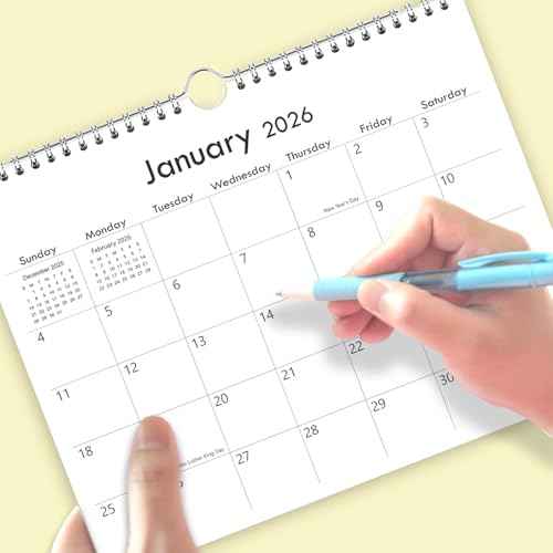2026 Calendar - Wall Calendar 2026-2027 Runs from January 2026 Until June 2027, 8.5'' x 11'', 2026 Small Calendar with Spiral Binding, The Perfect Wall Calendar Planner for Easy Organizing, Black
