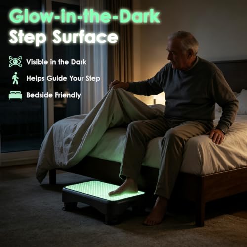 Adjustable Adult Bed Step Stool - 3-Level Non-Slip Support for Seniors & Home Use