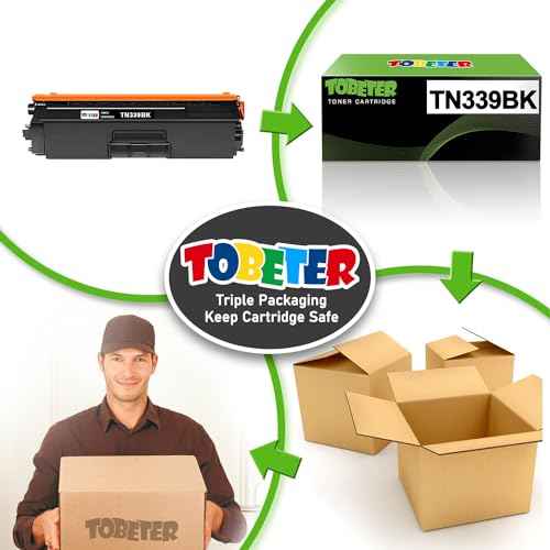 ToBeter TN339 Black Toner Replacement for Brother TN339BK TN-339BK TN-339 Toner Cartridge for MFC-L9550 MFC-L9550CDW HL-L9200 HL-L9300 Toner Black, 6,000 Pages High Yield