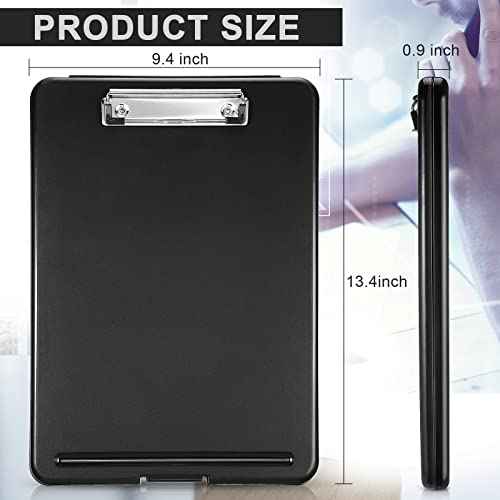 Geyee 8 Pcs Clipboard with Storage Plastic Foldable Nursing Clipboard Storage with Pen Holder 9. 5 x 13. 4 Inch Foldable Clip Board with Low Profile Clip for Student Teacher Nurse Office Supplies