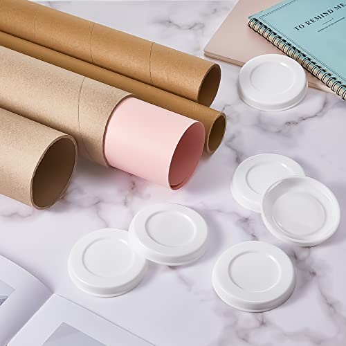 Taiyin 3 Inch Mailing Tube End Caps - 100 White Plastic Round Covers