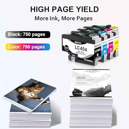 LC404 Ink Cartridges Compatible Replacement for Brother LC404 BK/C/M/Y High Yield Work for Brother MFC-J1205W MFC-J1215W MFC-J1205W XL Printer (4-Pack,1BK1C1M1Y)