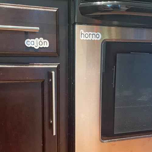 Spanish Language Learning Stickers | Teach Children Spanish | Language Sight Words | Home and Appliance