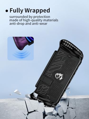 UYRUREL Black TPU Gaming Case for MSI Claw 8 EX AI+ Handheld Device with Kickstand