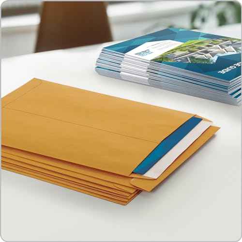 Columbian 10 x 13 Catalog Envelopes with Self Seal Closure, 28 lb Brown Kraft, for Mailing Flat Letter Size Documents or Photos, 100 Per Box (COLO335)