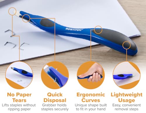 Bostitch Magnetic Staple Remover Pack - Primary Colors, Effortless & Reusable