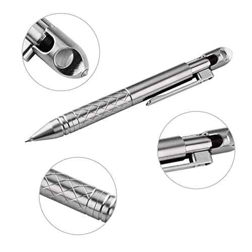 SMOOTHERPRO Titanium Bolt Action Pen with Tungsten Side for EDC Pocket Outdoor Collection Signature Office School Color Stonewash (TI01BK)