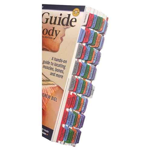Laminated Book Tabs for Biel's Trail Guide to The Body 6th Edition ? Color-Coded, Repositionable Sticky Tabs ? Includes Alignment Card & Blank Tabs for Custom Sections (Book not Included)
