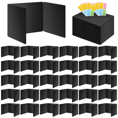 30 Pack Black Desk Dividers for Students, Privacy Shields Folder for Students, Durable & Waterproof Plastic Study Board, Classroom Teacher Supplies Test Divider, Includes Extra Labels