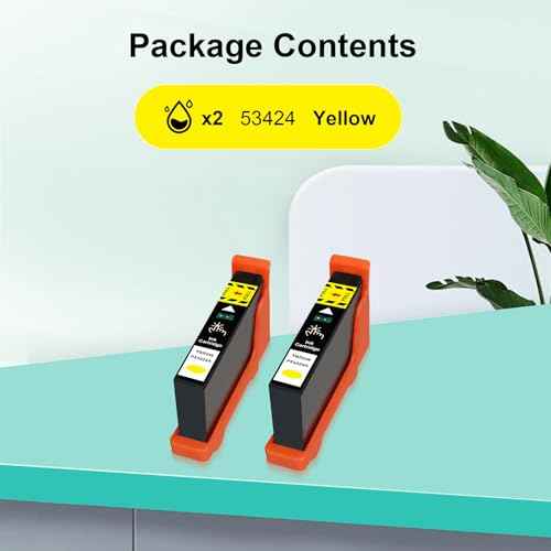 Compatible LX900 Ink Cartridge Replacement for Primera 53424 Yellow Ink Used with Primera LX900 Ink Printers (2 Pack)