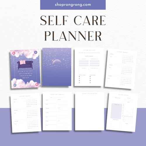 Rongrong Disc-bound Undated Self Love Planner - 4 Artistic Dashboards - Guides you through daily, weekly, and monthly self-care practices