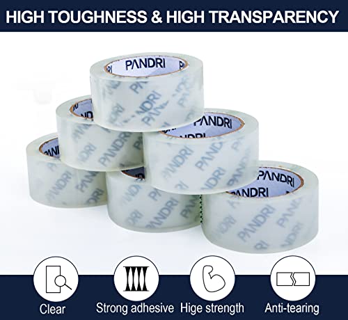 PANDRI 36 Rolls Heavy Duty Packing Tape 1.88" x 65yd Clear Shipping & Sealing