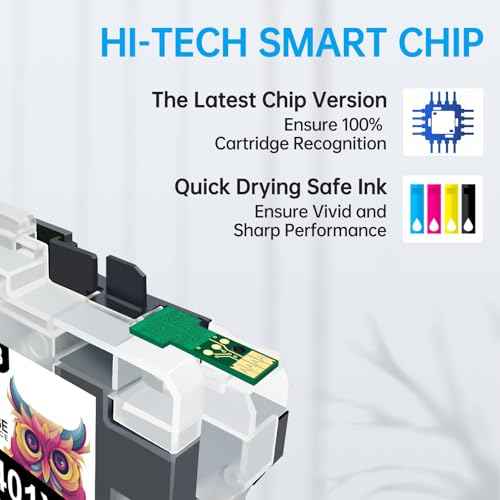 8-Pack LC401XL LC401 Ink Cartridges High Yield for Brother MFC-J1010DW MFC-J1012DW MFC-J1170DW Printer (2BK/2C/2M/2Y, XL)