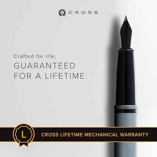 Cross Calais Refillable Fountain Presented in a Luxury Gift Box - Medium Point, Black Ink, Matte Gray & Black