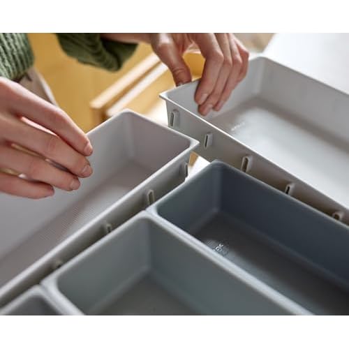 Joseph Joseph Blox 10-Piece Storage Tray Set for Cosmetics, Stationery, Flatware and Utensils, Drawer Organizer, Recycled Plastic