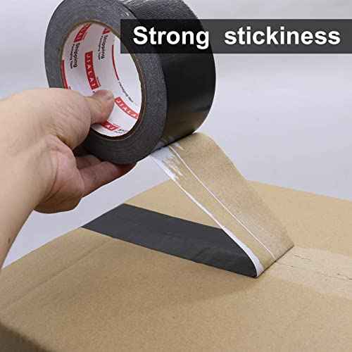 Black Duct Tape Heavy Duty - 30 Yards x 2 Inch 12 Roll Multi Pack - Strong, Flexible, Waterproof and Tear by Hand - for Indoor & Outdoor Repairs, Industrial, Professional Use