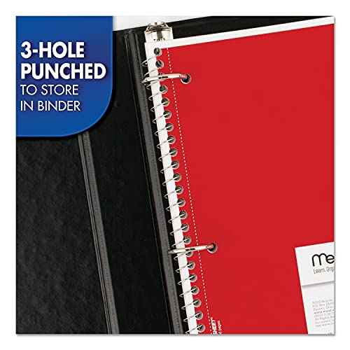 Mead Spiral Notebook, 6 Pack, 1 Subject, College Ruled Paper, 7-1/2" x 10-1/2", 70 Sheets per Notebook, Colors Will Vary (830062-ECM25)