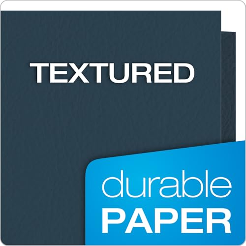 Oxford Twin-Pocket Folders Pack of 25 - Dark Blue, Holds 100 Sheets, Textured Paper, Letter Size