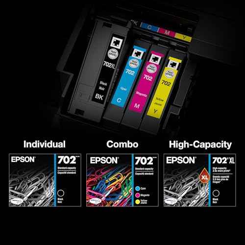 EPSON 702 DURABrite Ultra Ink High Capacity Cyan Cartridge (T702XL220-S) Works with WorkForce Pro WF-3720, WF-3730, WF-3733