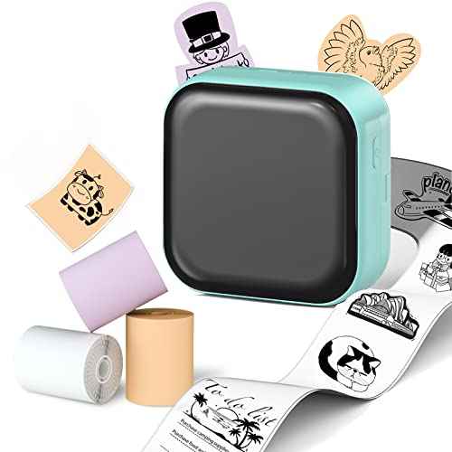 Phomemo Mini Pocket Printer- M02X Inkless Printer Blutooth Thermal Portable Sticker Printer for Study, DIY Scrapbook, Photos, Green