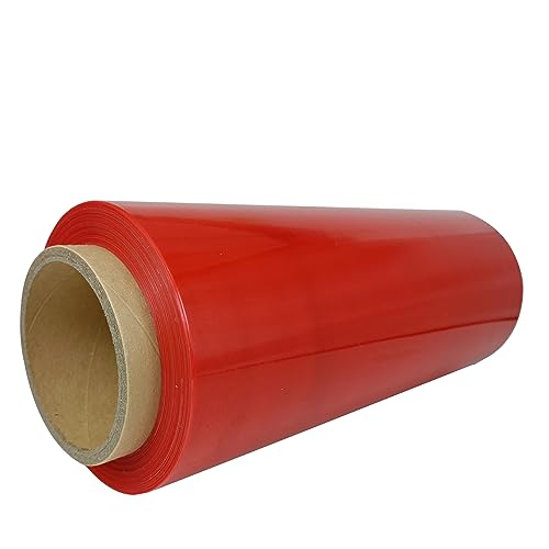 Red Stretch Wrap Plastic Roll 12”×1000ft 80 Gauge Storage for Packing