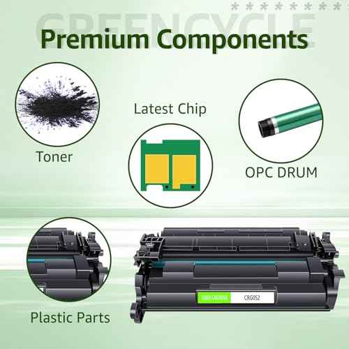greencycle Compatible Toner Cartridge Replacement for Canon 052 CRG-052 High Yield Toner for ImageCLASS MF426dw MF424dw MF429dw LBP214dw LBP215dw Printer Ink (Black, 2-Pack)