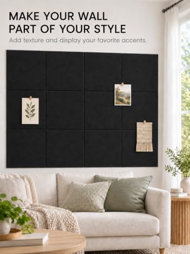 Black Felt Bulletin Board 48x36 Inches | Modular Wall Display 12 Pack