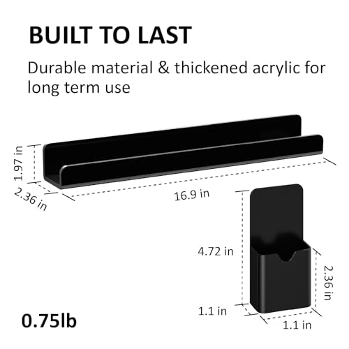 Black Magnetic Shelf with Pen Holder for Whiteboards - FUCDTEFC