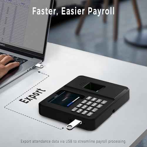 Time Clocks for Employees Small Business, Fingerprint + PIN, Clock in and Out Machine for Employees, No Monthly Fee No Software Required
