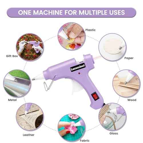Hot Glue Gun, Mini Hot Glue Gun Kit with 30 Glue Sticks, Fast Preheating Hot Melt for School Crafts DIY Arts and Quick Home Repairs, 20w Light Purple