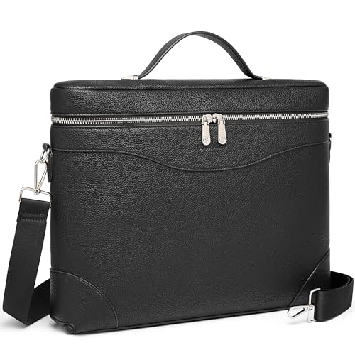 BOSTANTEN Laptop Bag for Women Work Tote Bag Leather Briefcase Messenger Bag for Bussiness Trip, Fit for MacBookPro 16 Inch