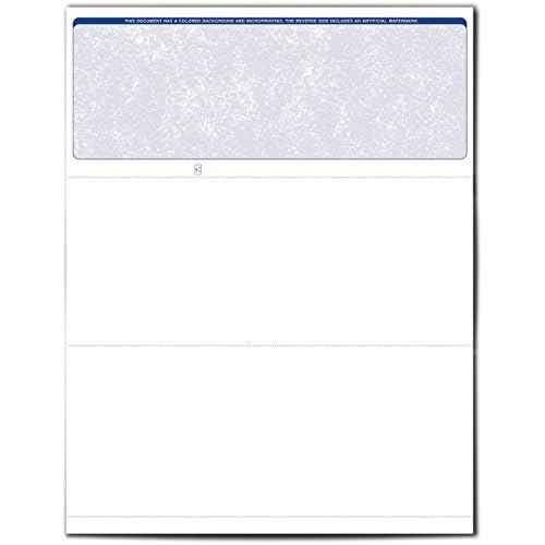 VersaCheck Secure Checks - 250 Blank Business Voucher Checks - Blue Classic - 250 Sheets Form #1000 - Check on Top