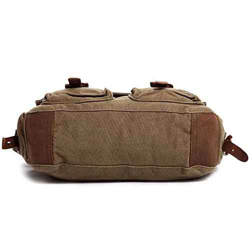 Berchirly Vintage Military Men Canvas Messenger Bag Satchel Travel Shoulder Bags For 13.3-17" Laptop
