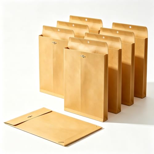 MOJMBSBY 9x12 Expanding Manila Envelopes with Clasp, Pack of 8