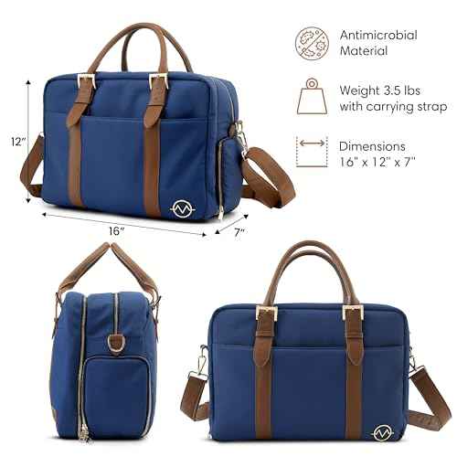 VERSIMED Luxury Work Bag for Healthcare Professionals Waterproof Doctor Bag Medical Organizer with Handle and Removable Shoulder Strap for Doctors, Medical Student, Dentists, Nurses