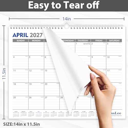 GuassLee 2026-2027 Wall Calendar - 18 Months Hanging Calendar from Jan. 2026 to Jun. 2027, 14" x 11.5", with Notes for Easy Planning School Home Office