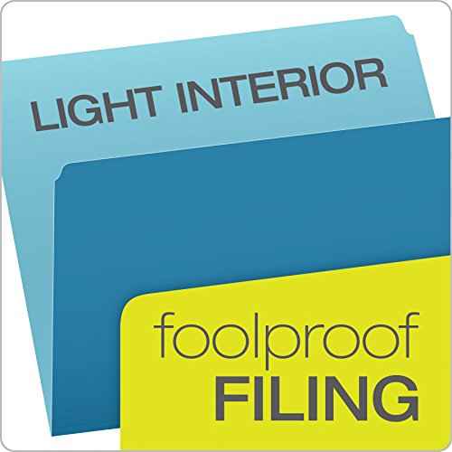 Pendaflex Two-Tone Color File Folders, Letter Size, Blue, Straight Cut, 100/BX (152 BLU)