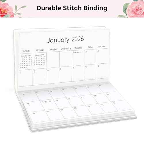 Pocket Calendar 2025-2027 for Purse, 2025-2026 Pocket Planner 30 Months with Soft Waterproof Cover and Premium Paper, 6.5" x 3.5", Floral