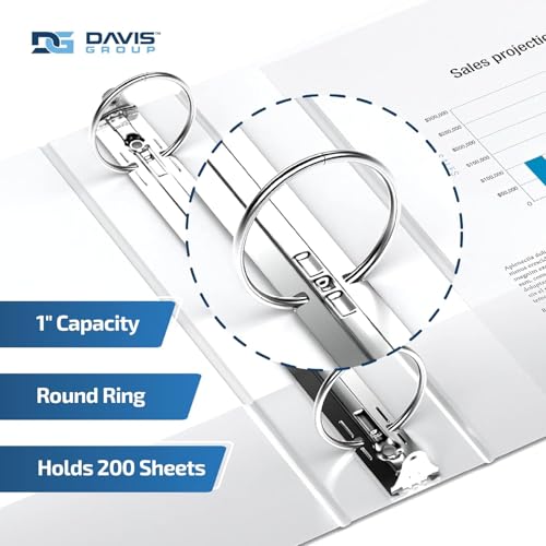 Davis Group Easyview Junior Binder - Premium Small Clear-View 3-Ring Binder for School, Office, or Home, Made in Canada, 1.5-Inch Mini, 8.5"x5.5", White