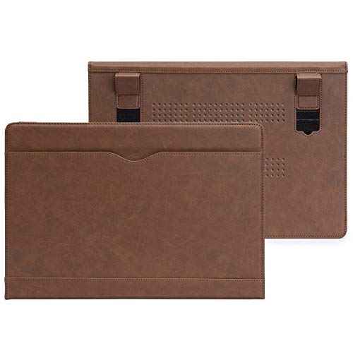 TYTX Compatible with MacBook Air 15 inch Case 2023 2024 Release M3 A3114 M2 A2941 with Liquid Retina Display & Touch ID Laptop Sleeve Protective Folio Book Cover with Vents (Dark Brown)