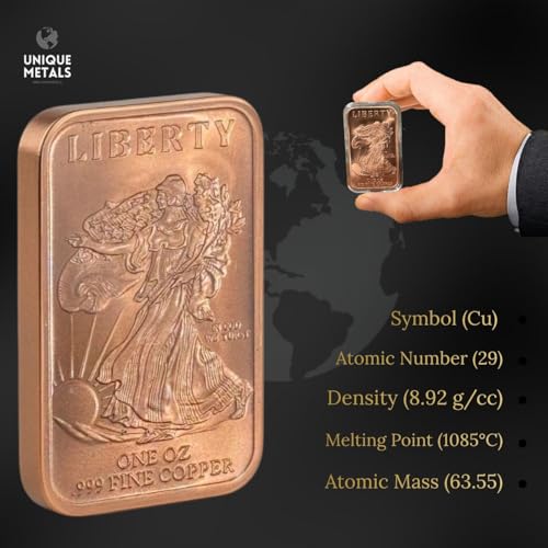 20 Pack One Ounce Walking Liberty Copper Bars .999 Fine Made in USA
