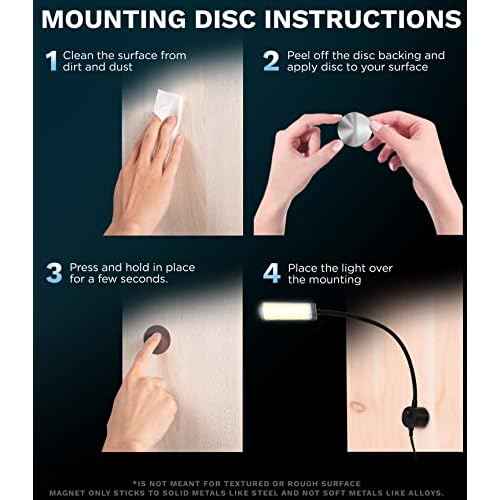 FAJ Sewing Machine Light, Magnetic, Flexible 60 LED Work Lights, Bandsaw Accessories, Scroll Saw with Extra Long Gooseneck (2 Pack) - 4 Mount Anywhere Discs Included